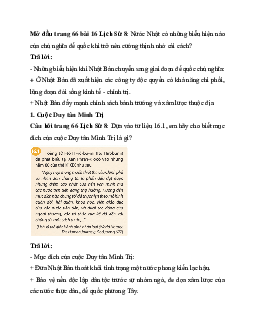 Giải SGK Lịch sử 8 bài 16: Nhật Bản | Chân trời sáng tạo