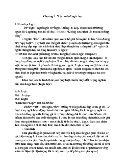 Tóm tắt lý thuyết môn Logic học theo từng chương