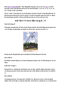 Giải Vật lí 11 Bài 1: Dao động điều hòa | Cánh diều