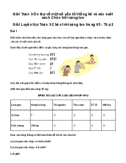 Giải Toán 3: Ôn tập về một số yếu tố thống kê và xác suất | Chân trời sáng tạo