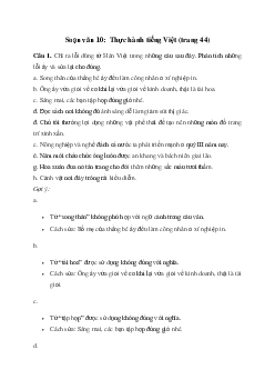 Soạn bài Thực hành tiếng Việt trang 44 -  Ngữ Văn 10 Chân trời sáng tạo