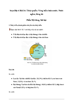 Giải Địa lí lớp 6 Bài 16: Thủy quyển, Vòng tuần hoàn nước, Nước ngầm, băng hà - Chân Trời Sáng Tạo