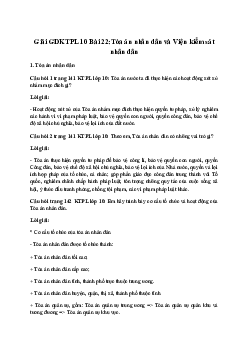 Giải Pháp luật 10 Bài 22: Tòa án nhân dân và Viện kiểm sát nhân dân | Kết Nối Tri Thức