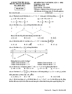 Kiểm tra tập trung lần 1 HK1 Toán 12 năm 2018 – 2019 trường Lê Thanh Hiền – Tiền Giang