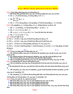 Trắc nghiệm bài 12 Đường thẳng song song với mặt phẳng mức thông hiểu