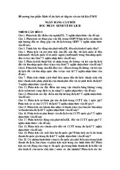 Đề cương ôn tập môn Kinh tế du lịch (có lời giải) | Đại học Thương Mại