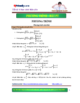 Chuyên đề phương trình và bất phương trình – Mẫn Ngọc Quang