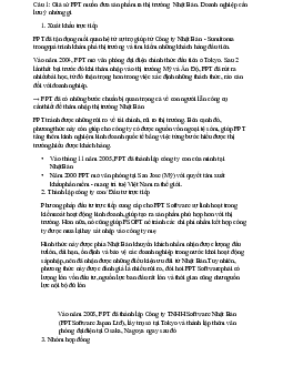 Giả sử FPT muốn đưa sản phẩm ra thị trường Nhật Bản thì doanh nghiệp cần  lưu ý những gì?