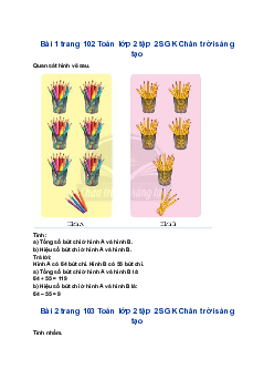 Giải SGK Toán lớp 2 trang 102, 103, 104, 105 Ôn tập phép cộng và phép trừ| Chân trời sáng tạo