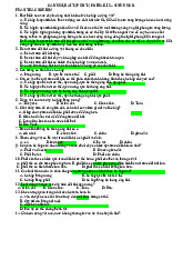 Câu Hỏi, Bài Tập Ôn Tập Giữa Kì 2 – Sinh Học 11