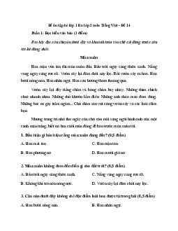 Phiếu bài tập ôn hè lớp 1 lên lớp 2 năm 2024 môn Tiếng Việt - Đề 14