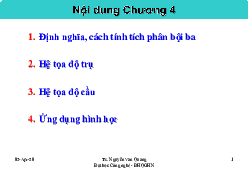 Bài giảng Chương 4: Tích phân bội ba - Giải tích 2 | Trường Đại học Công nghệ, Đại học Quốc gia Hà Nội