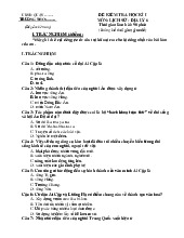 Đề thi học kỳ 1 môn Lịch sử & Địa Lý lớp 6 năm học 2024 - 2025 - Đề số 5 | Bộ sách Chân trời sáng tạo