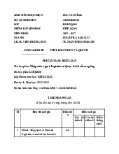 tiểu luận nhập môn ngành logistic và quản lý chuỗi cung ứng