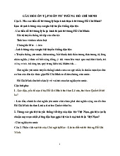 Câu hỏi ôn tập môn Tư tưởng Hồ Chí Minh | Trường đại học Mở Hà Nội