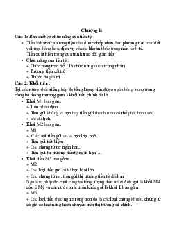 Đề cương lý thuyết tài chính tiền tệ