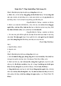 Thực hành tiếng Việt trang 14 | Soạn văn 7 Chân trời sáng tạo