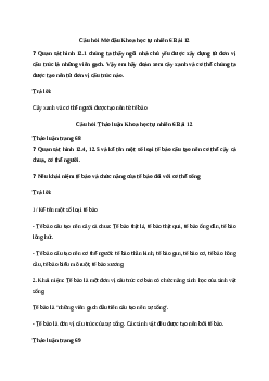 Giải KHTN Lớp 6 Bài 12: Tế bào - đơn vị cơ sở của sự sống | Cánh diều