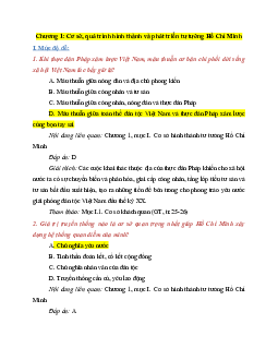 Trắc nghiệm chương 1 môn Tư tưởng Hồ Chí Minh | Đại học Quảng Nam