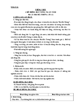 Bài 23: Hai Bà Trưng - Tiết 1+2 | Giáo án Tiếng Việt 3 | Kết nối tri thức