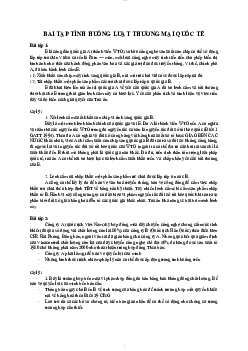 Bài tập tình  huống luật thương mại quốc tế