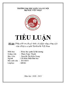 Tiểu luận: Phân tích cơ cấu tổ chức và phân công công việc của công ty cà phê Starbucks Việt Nam