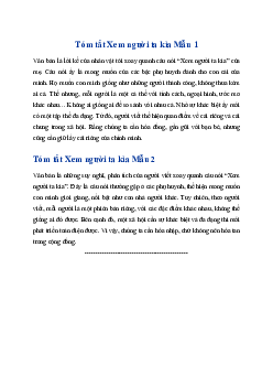 Tóm tắt Xem người ta kìa hay, ngắn nhất | Ngữ văn 6 Kết nối tri thức