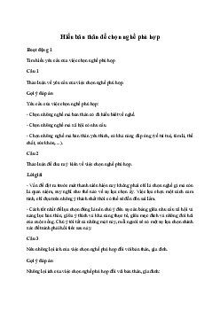 Hoạt động trải nghiệm 10: Hiểu bản thân để chọn nghề phù hợp | Kết Nối Tri Thức
