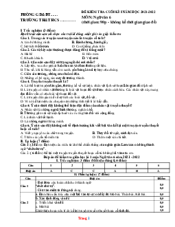 Đề kiểm tra cuối kì 1 Ngữ Văn 6 Chân trời sáng tạo 21-22 (có đáp án và ma trận đặc tả)