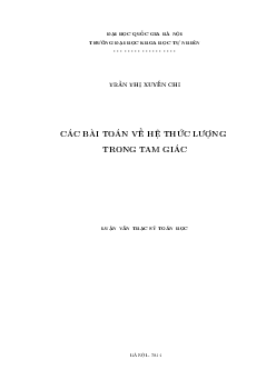 Các bài toán về hệ thức lượng trong tam giác – Trần Xuyến Chi