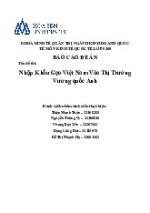 Nhập Khẩu Gạo Việt Nam Vào Thị Trường UK | Báo cáo Đề án Kinh Tế Quốc Tế