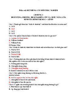 Bộ câu hỏi môn Kinh tế chính trị  Mác - Lênin | Đại học Sư Phạm Hà Nội