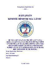 Bài Tập Lớn Kinh Tế Chính Trị - Kinh tế Chính trị Mác-Lê Nin (KTCT01) | Đại học kinh tế quốc dân NEU