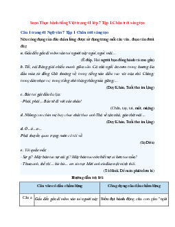 Soạn Thực hành tiếng Việt trang 41 | Ngữ Văn 7 Chân Trời Sáng Tạo tập 1