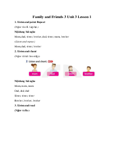 Family and Friends 3 Unit 3 Lesson 1 Let's find mom!