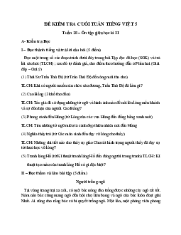 Đề ôn thi giữa học kì 2 môn Tiếng Việt lớp 5