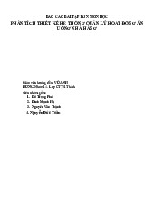 Báo cáo bài tập lớn: phân tích thiết kế hệ thống nhà hàng | Môn Phân tích thiết kế hệ thống - Trường Cao đẳng Công Nghệ Bách Khoa Hà Nội