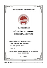 Bài tiểu luận Môn Giáo dục đại học thế giới và Việt Nam | Đại học Sư phạm Hà Nội 2