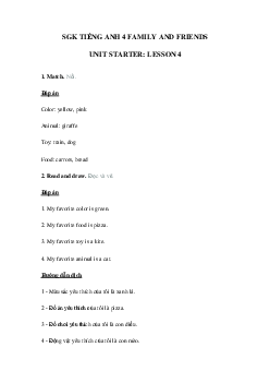 Sách bài tập Family and Friends 4 Starter lesson 4