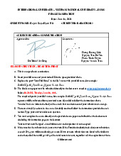 Đề thi cuối kỳ học phần Business Communication năm 2021 | Trường Đại học Quốc tế, Đại học Quốc gia Thành phố Hồ Chí Minh