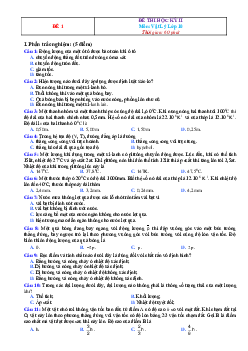 Bộ đề thi học kỳ II môn vật lí lớp 10 (có đáp án)