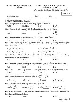 Đề học kì 2 Toán 10 năm 2022 – 2023 trường Đức Trí – Bình Dương