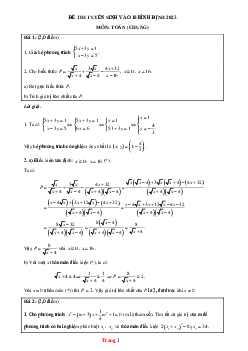 Đề thi tuyển sinh vào 10 Bình Định năm 2023 môn toán chung (có đáp án và lời giải chi tiết)