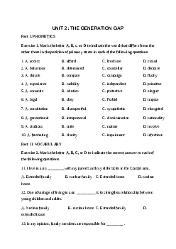 Giải Bài tập tiếng Anh 11 Unit 2: The generation gap | Global Success