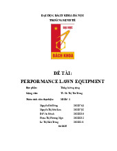 Phân Tích Hiệu Suất Thiết Bị Cắt Cỏ | Môn Thống kê ứng dụng - Đại học Bách Khoa Hà Nội