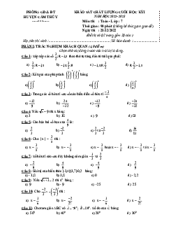 Đề học kỳ 1 Toán 7 năm 2022 – 2023 phòng GD&ĐT Cẩm Thủy – Thanh Hoá