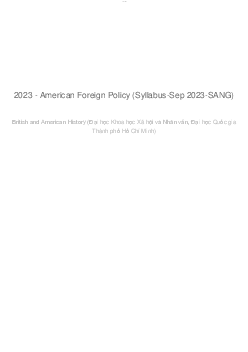 American Foreign Policy | British and American History | Đại học Khoa học Xã hội và Nhân văn, Đại học Quốc gia Thành phố HCM