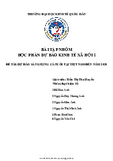 Bài tập lớn Dự báo sản lượng cá nuôi tại Việt Nam đến năm 2030 môn Lý thuyết dự báo kinh tế | Đại học kinh tế Quốc dân