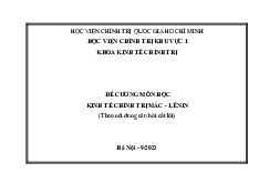 Đề cương môn Kinh tế Chính trị Mác-Lê nin | Học viện Chính trị quốc gia Hồ Chí Minh