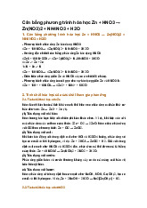 Cân bằng phương trình hóa học Zn + HNO3 → Zn(NO3)2 + NH4NO3 + H2O